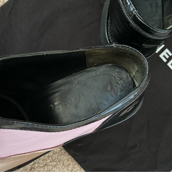 Chanel 2017 Cuba Cruise Collection Patent Leather Colorblock Oxfords Lac… - Picture 9 of 14